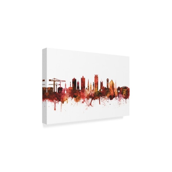 Michael Tompsett 'Plymouth England Skyline Red' Canvas Art,12x19